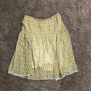 Max Studio Yellow Floral A-Line Skirt